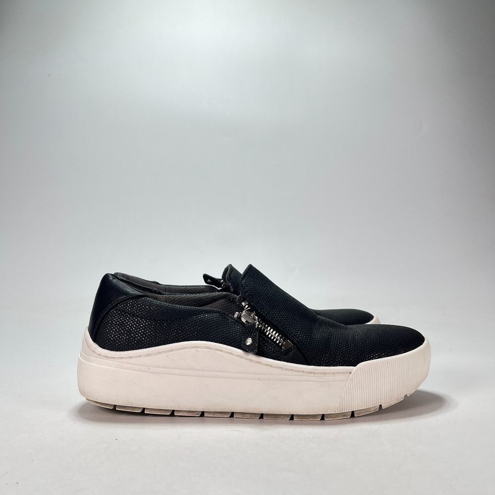 Dr. Scholl's Time Off Now Black Side Zipper Slip On Sneakers Women's Size 7M
